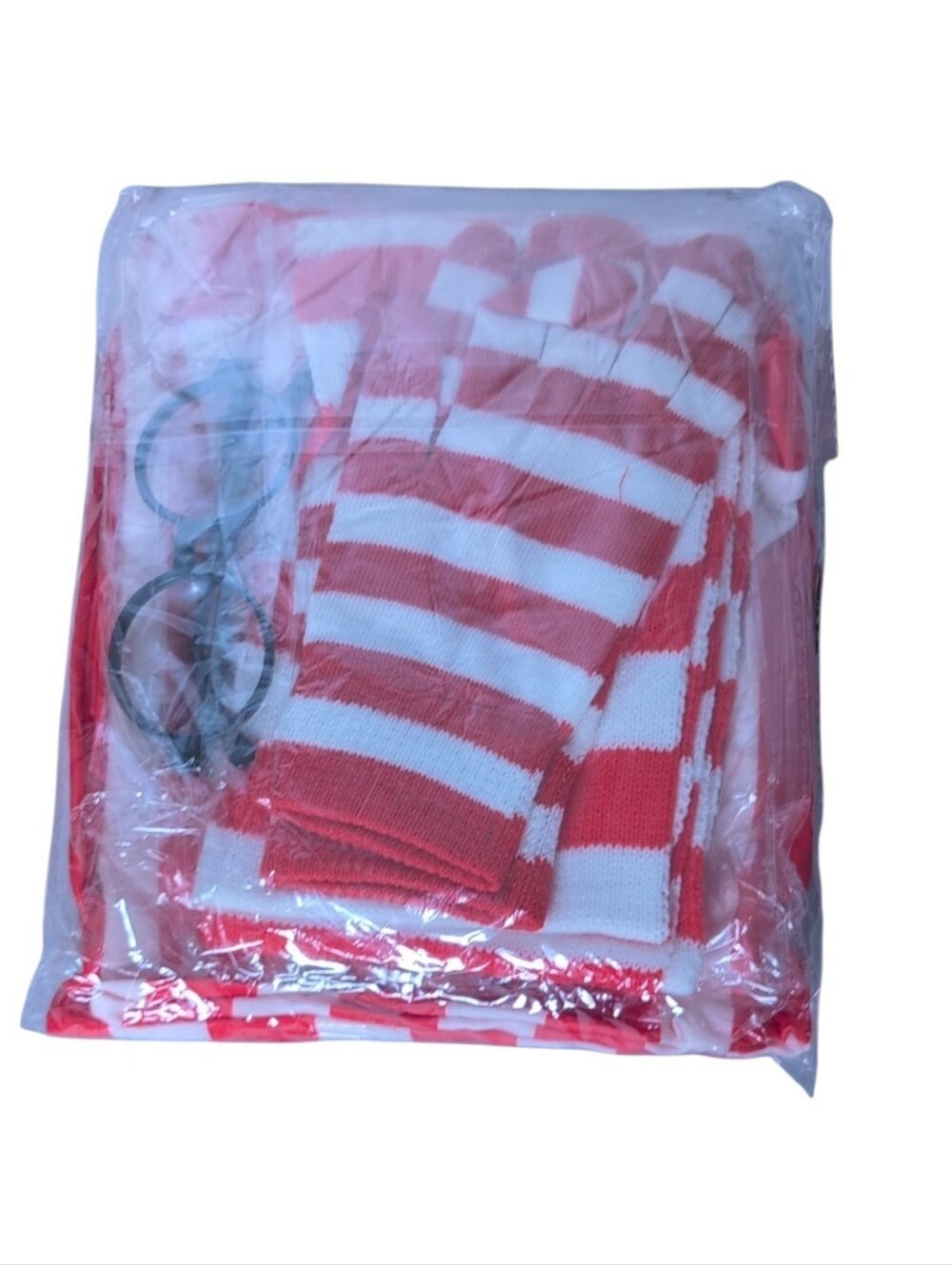 Waldo Red & White Striped Halloween Costume Adult Size XL